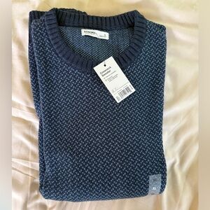 Sonoma Blue Crewneck Sweater with Textured Knit